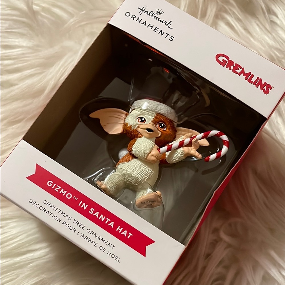 Hallmark Brown and White Small Grenkins Pet Christmas Ornament.